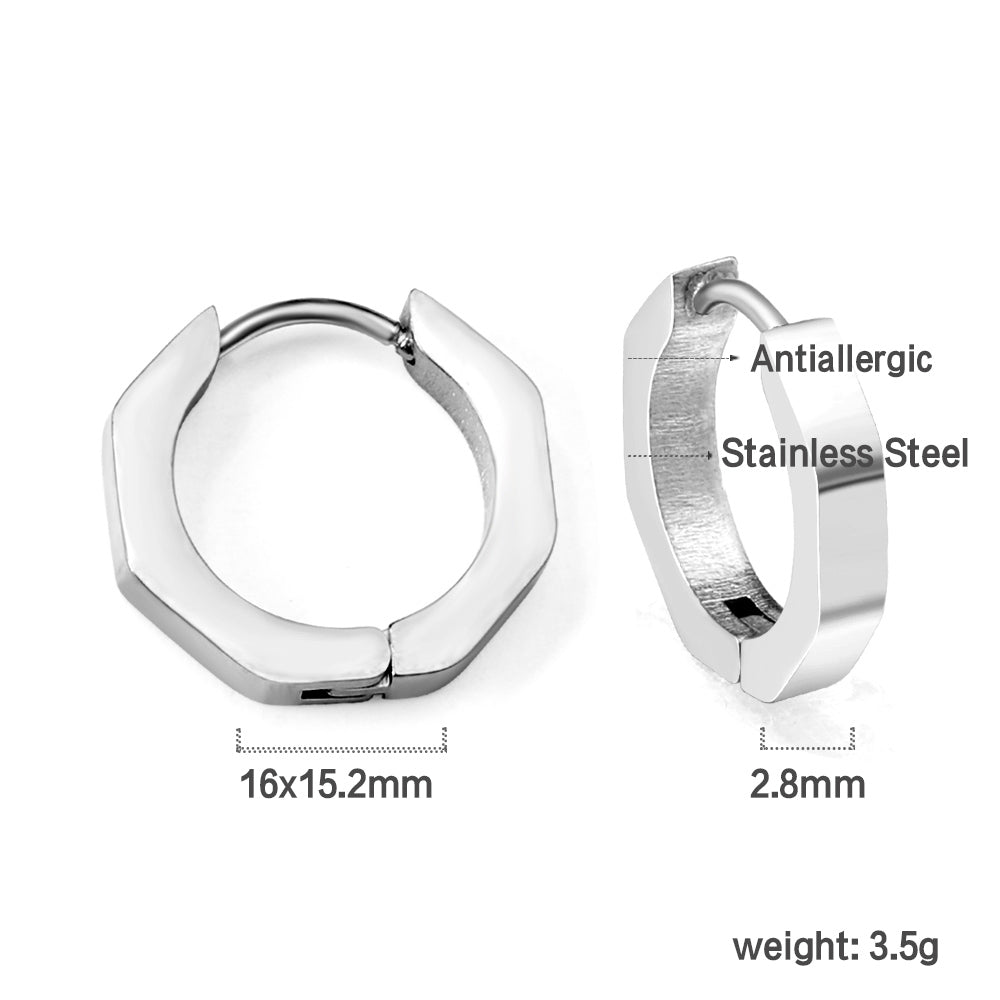 Octagonal ear buckle 2.8*16*15mm asonjewelry